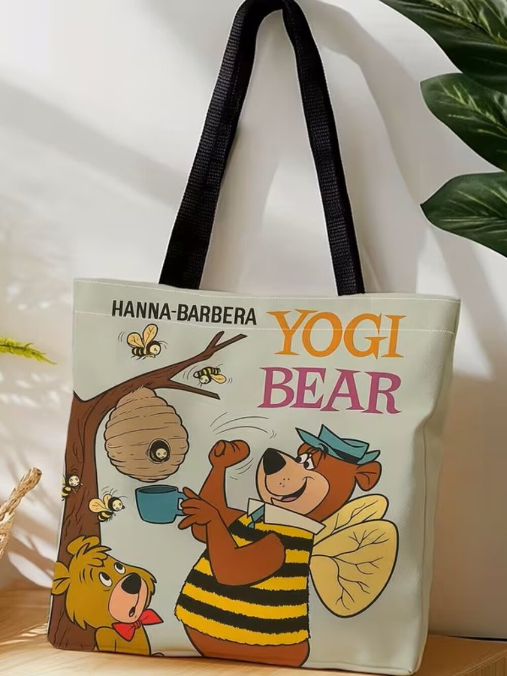 New Soft Polyester 2D Printed Retro Novelty Tote Bag 13 x 15~ Yogi Bear
